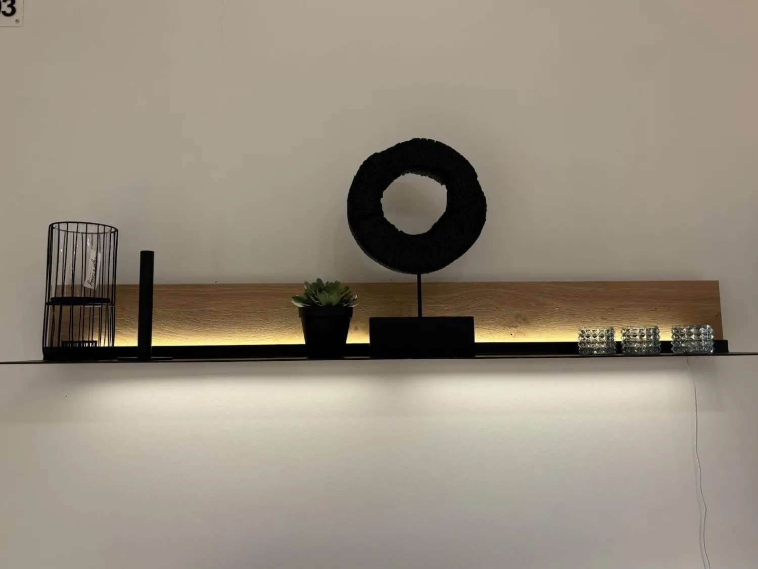 Natura Wohnwände & Tv-Lowboards|Wohnwand Tucson Lack Graphitgrau Akzent Wildeiche Mit Beleuchtung Und Funkdimmer