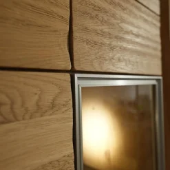 Voglauer Wohnwände & Tv-Lowboards|Wohnwand V Montana Wildeiche Geölt Glasrückwand Optiwhite Weiß Mit Beleuchtung Inklusive 2 Vitrinen