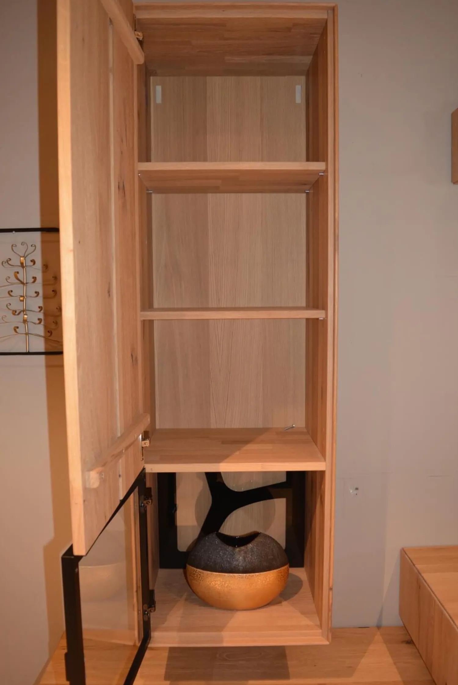 Decker Wohnwände & Tv-Lowboards|Wohnwand Valero Asteiche Massiv Bianco Geölt Front Klarglas