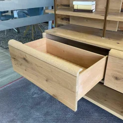 Voglauer Wohnwände & Tv-Lowboards|Wohnwand V-Cube Living Wildeiche Rustico mit Beleuchtung