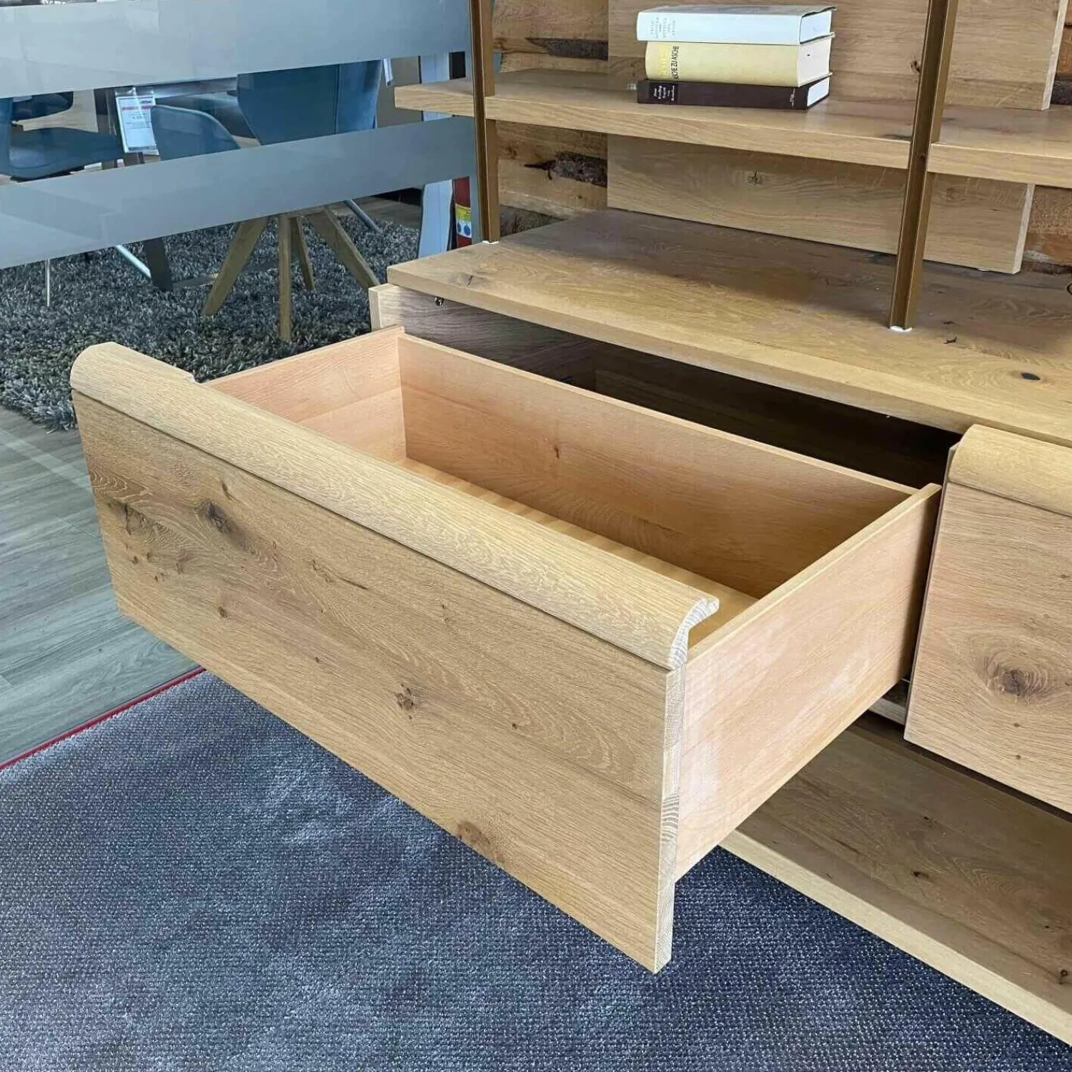 Voglauer Wohnwände & Tv-Lowboards|Wohnwand V-Cube Living Wildeiche Rustico mit Beleuchtung