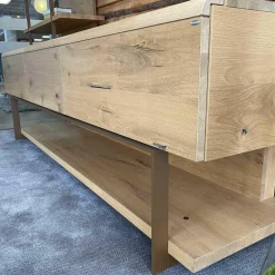 Voglauer Wohnwände & Tv-Lowboards|Wohnwand V-Cube Living Wildeiche Rustico mit Beleuchtung