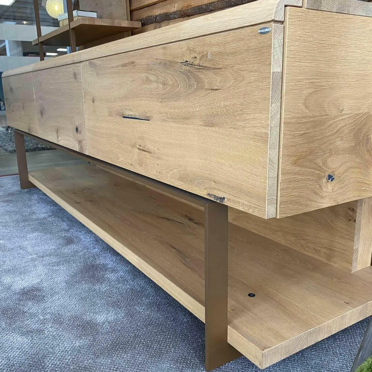 Voglauer Wohnwände & Tv-Lowboards|Wohnwand V-Cube Living Wildeiche Rustico mit Beleuchtung