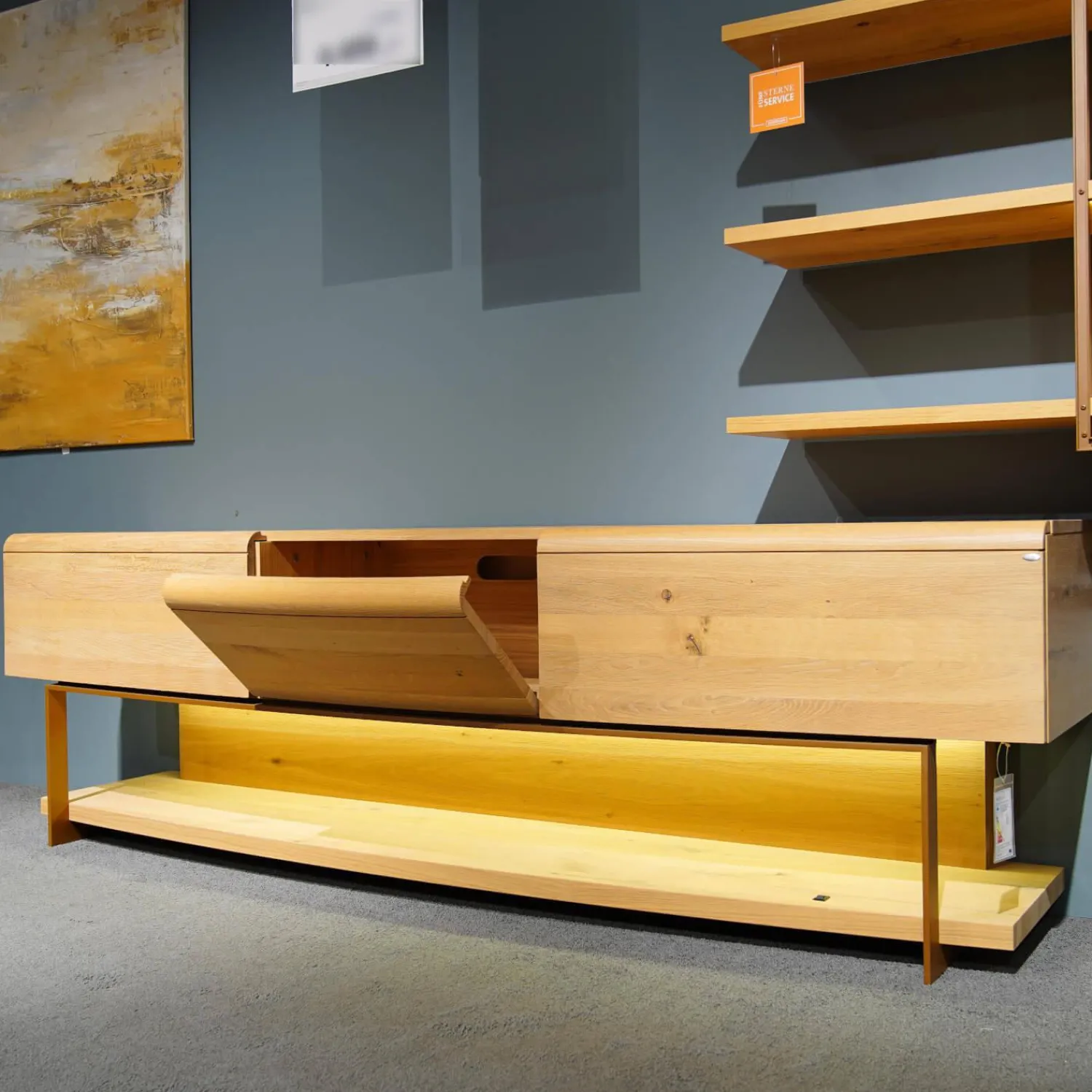 Voglauer Wohnwände & Tv-Lowboards|Wohnwand Vcuben Wildeiche Rustiko Mit LED-Beleuchtung