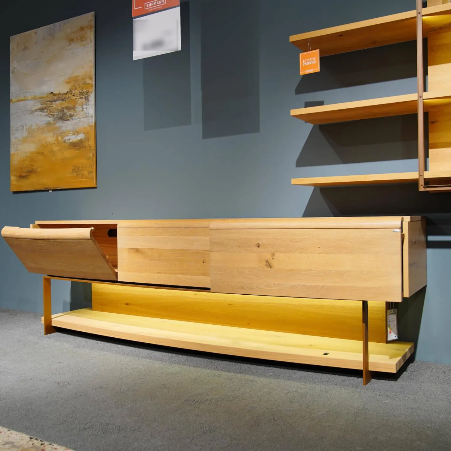 Voglauer Wohnwände & Tv-Lowboards|Wohnwand Vcuben Wildeiche Rustiko Mit LED-Beleuchtung