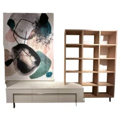 Bert Plantagie Wohnwände & Tv-Lowboards|Wohnwand Vision Eiche Weiß Geölt Tv-Board Weiß Lackiert Füße Metall Ohne Bild