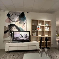 Bert Plantagie Wohnwände & Tv-Lowboards|Wohnwand Vision Eiche Weiß Geölt Tv-Board Weiß Lackiert Füße Metall Ohne Bild