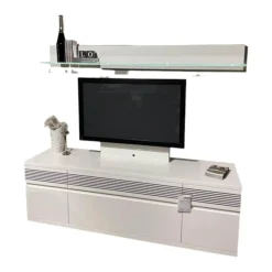 Rietberger Möbelwerke Wohnwände & Tv-Lowboards|Wohnwand Vision Lack Weiß Inklusive TV-Halterung und Wandboard