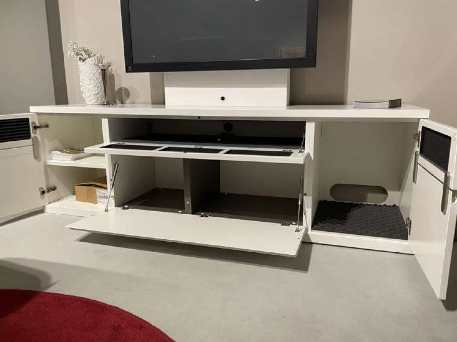 Rietberger Möbelwerke Wohnwände & Tv-Lowboards|Wohnwand Vision Lack Weiß Inklusive TV-Halterung und Wandboard