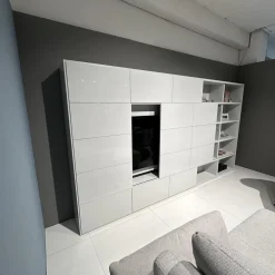 Kettnaker Wohnwände & Tv-Lowboards|Wohnwand Vita Lack Grauweiß Matt Und Hochglanz Mit Schiebetüren Ohne Deko