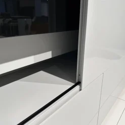 Kettnaker Wohnwände & Tv-Lowboards|Wohnwand Vita Lack Grauweiß Matt Und Hochglanz Mit Schiebetüren Ohne Deko