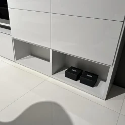 Kettnaker Wohnwände & Tv-Lowboards|Wohnwand Vita Lack Grauweiß Matt Und Hochglanz Mit Schiebetüren Ohne Deko