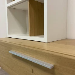 Schröder Franz Wohnwände & Tv-Lowboards|Wohnwand Vivendi Lack Weiß Matt Und Holz Asteiche Mit Glasböden Inklusive Beleuchtung