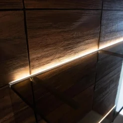 Voglauer Wohnwände & Tv-Lowboards|Wohnwand V-Montanara Wildnuss Geölt Glas Montegrau Inklusive Beleuchtung