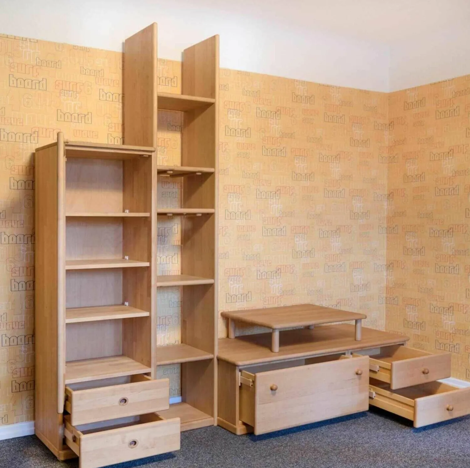 Team 7 Wohnwände & Tv-Lowboards|Wohnwand V-Wand Opus 1 Erle Geölt mit TV-Aufsatz