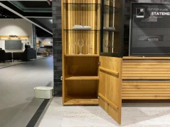 WK Wohnen Wohnwände & Tv-Lowboards|Wohnwand WK 490 Baristo Asteiche Massiv Naturbelassen Geölt Front Rillenoptik Mit LED Beleuchtung