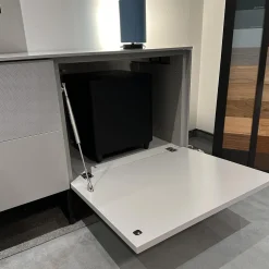 WK Wohnen Wohnwände & Tv-Lowboards|Wohnwand WK 419 Intono Lack 494 Matt Canagrau Und 433 Matt Blaugrün Mit Beleuchtung