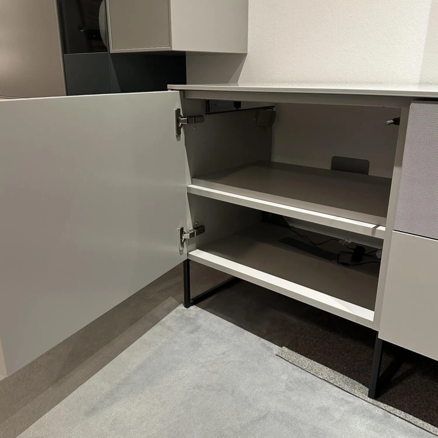 WK Wohnen Wohnwände & Tv-Lowboards|Wohnwand WK 419 Intono Lack 494 Matt Canagrau Und 433 Matt Blaugrün Mit Beleuchtung