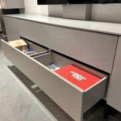 WK Wohnen Wohnwände & Tv-Lowboards|Wohnwand WK 419 Intono Lack 494 Matt Canagrau Und 433 Matt Blaugrün Mit Beleuchtung