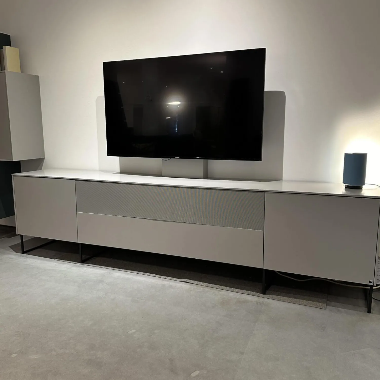 WK Wohnen Wohnwände & Tv-Lowboards|Wohnwand WK 419 Intono Lack 494 Matt Canagrau Und 433 Matt Blaugrün Mit Beleuchtung