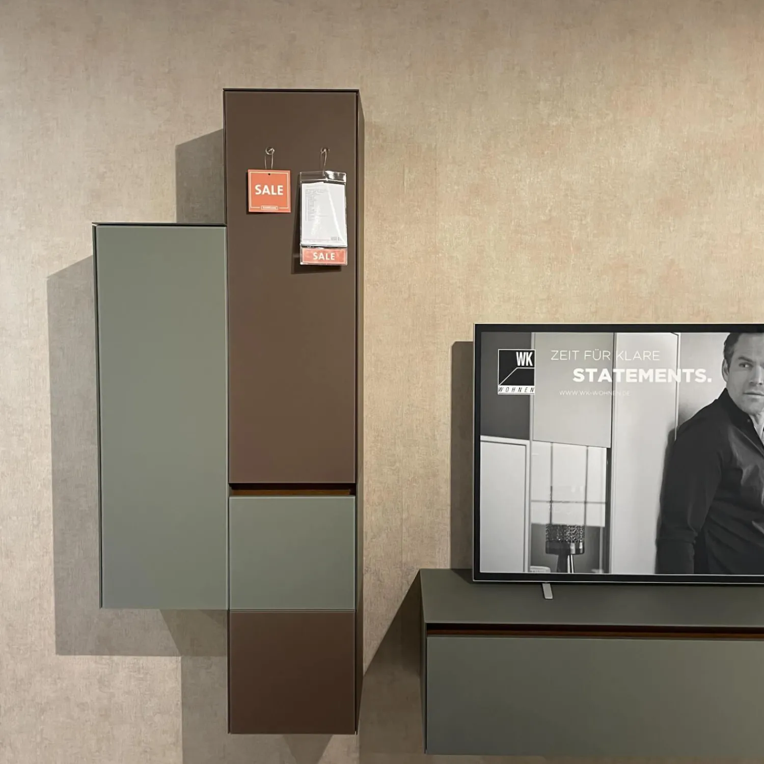 WK Wohnen Wohnwände & Tv-Lowboards|Wohnwand WK 430 Majestro Lack Matt Dust Und Burgund Glas Matt Dust Und Burgund