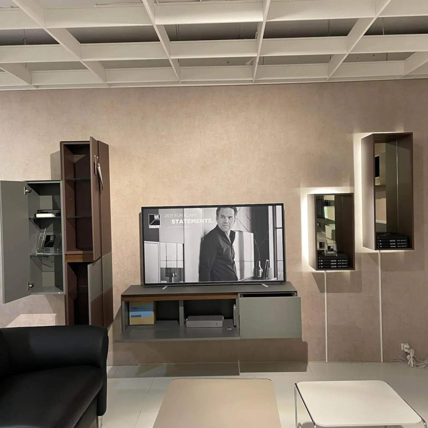 WK Wohnen Wohnwände & Tv-Lowboards|Wohnwand WK 430 Majestro Lack Matt Dust Und Burgund Glas Matt Dust Und Burgund