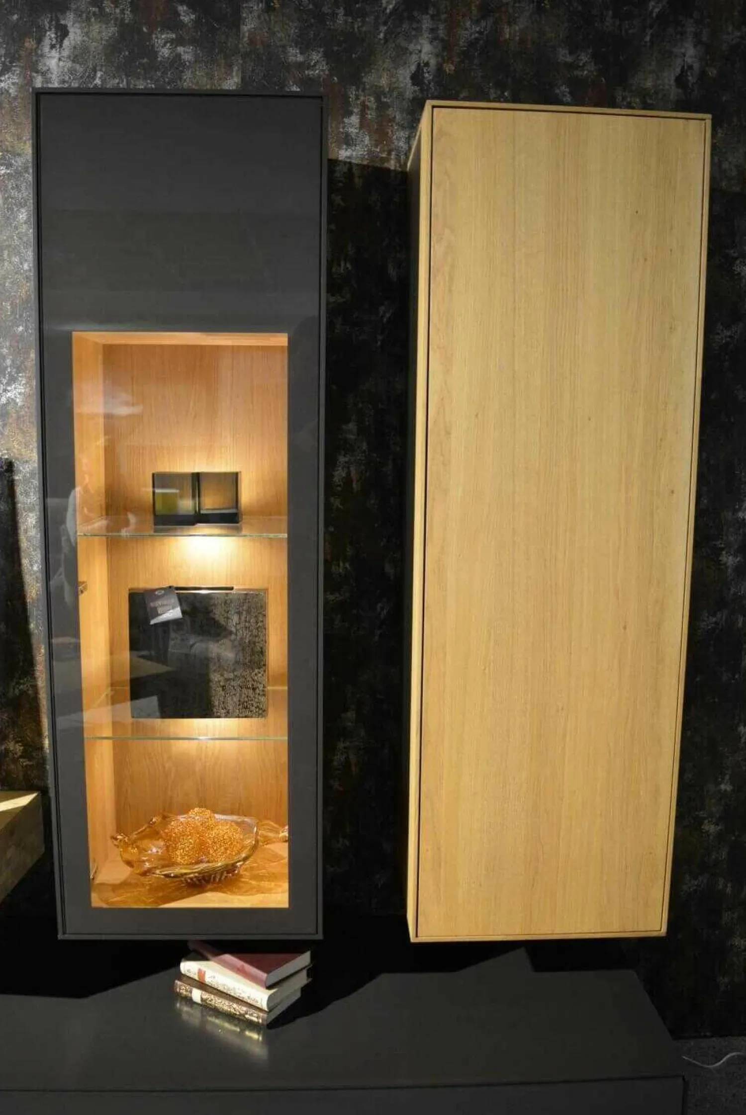 WK Wohnen Wohnwände & Tv-Lowboards|Wohnwand WK 456 MDF Lack Braun Wildeiche Bianco