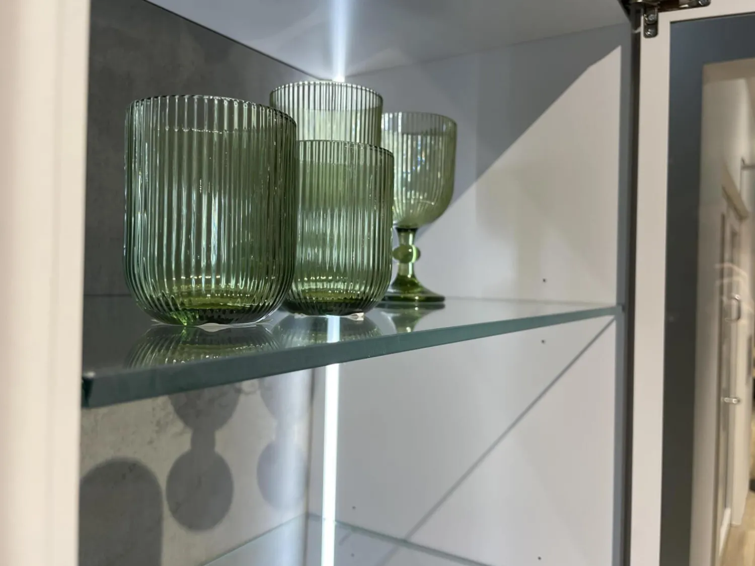 WK Wohnen Wohnwände & Tv-Lowboards|Wohnwand WK 418 Zola Glattlack Steingrau 407 Inklusive Beleuchtung Ohne TV