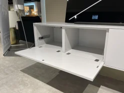 WK Wohnen Wohnwände & Tv-Lowboards|Wohnwand WK 418 Zola Glattlack Steingrau 407 Inklusive Beleuchtung Ohne TV