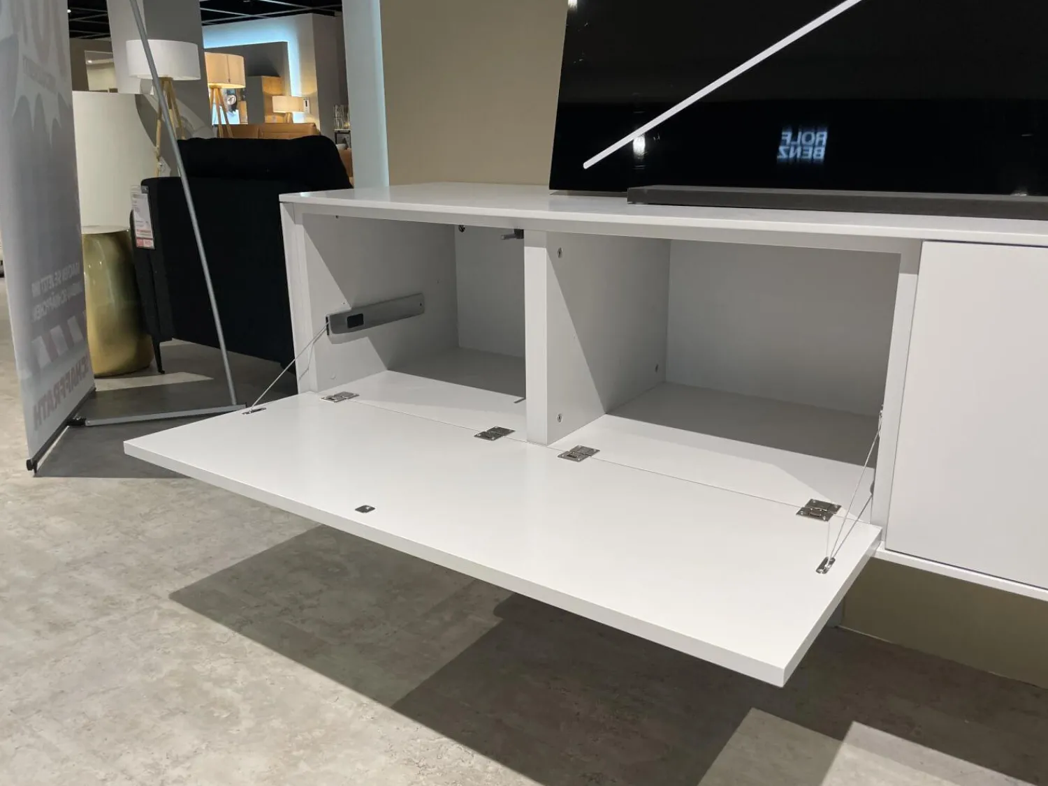 WK Wohnen Wohnwände & Tv-Lowboards|Wohnwand WK 418 Zola Glattlack Steingrau 407 Inklusive Beleuchtung Ohne TV