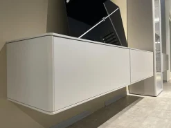 WK Wohnen Wohnwände & Tv-Lowboards|Wohnwand WK 418 Zola Glattlack Steingrau 407 Inklusive Beleuchtung Ohne TV