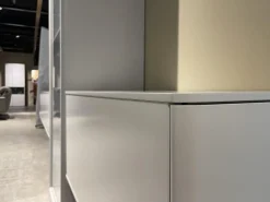 WK Wohnen Wohnwände & Tv-Lowboards|Wohnwand WK 418 Zola Glattlack Steingrau 407 Inklusive Beleuchtung Ohne TV