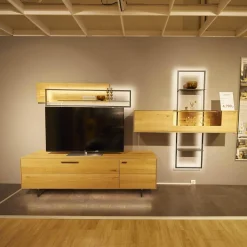 Wöstmann Wohnwände & Tv-Lowboards|Wohnwand WM 1880 Wildeiche Massiv Soft Gebürstet Mit LED-Beleuchtung