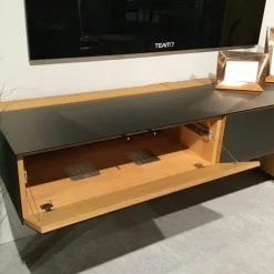 Team 7 Wohnwände & Tv-Lowboards|Wohnwandkombination Cubus Eiche Naturöl Glas Bronze Matt mit Touchbeschlag