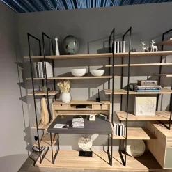 Anrei Wohnwände & Tv-Lowboards|Wohnwandkombination Lina Eiche Massiv Gebürstet Weiß Geölt Glas Matt Salbei Mit Schreibplatz