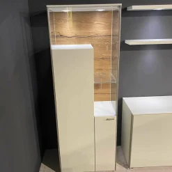 Venjakob Wohnwände & Tv-Lowboards|Wohnwand-Vitrinen Kombination Sentino Weiß Matt Rückwand in Anziano Eiche