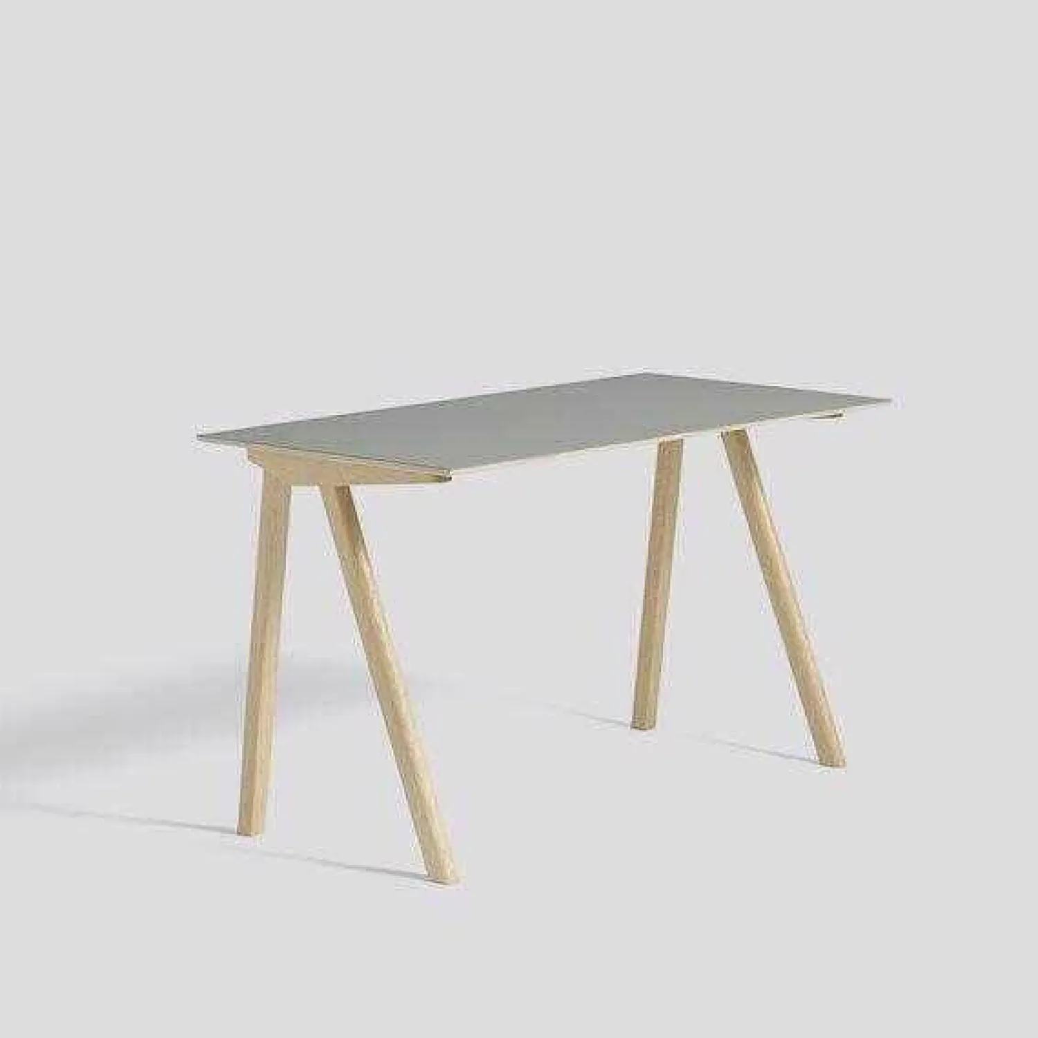 Hay Schreibtische & Sekretäre|Writing Desk Copenhagen CPH 90 Gestell Eiche Massiv Lackiert Platte Linoleum Grau